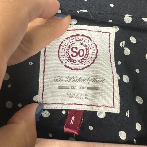 2/$24 NWT So Back-to-School Shirting Crosshatched Tossed Dots Black #A0262 TRB2 - Picture 6 of 9